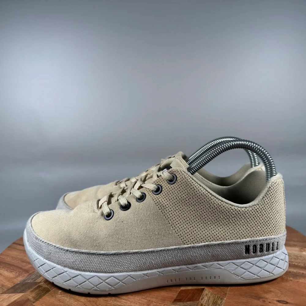 NOBULL Canvas Trainer Sand Tan‎ Womens 7.5 Mens 6 Low Top Gym Sneaker